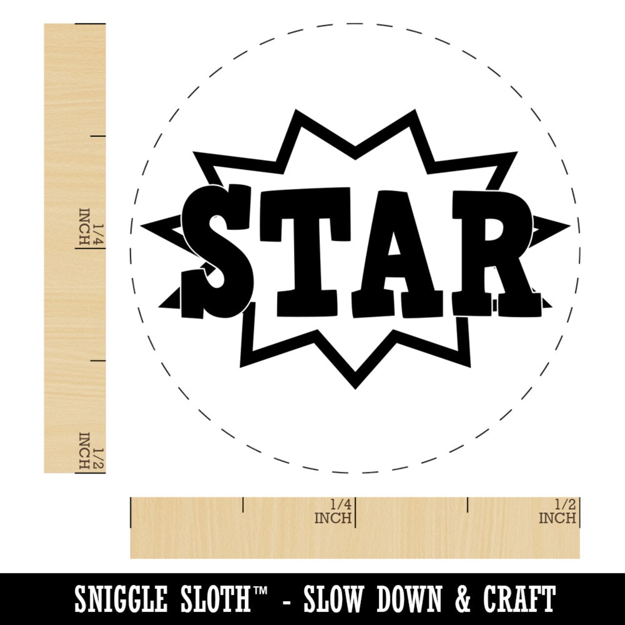 Star Burst Fun Text Teacher School Self-Inking Rubber Stamp for Stamping Crafting Planners